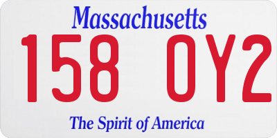 MA license plate 158OY2