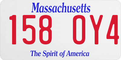 MA license plate 158OY4