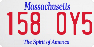 MA license plate 158OY5