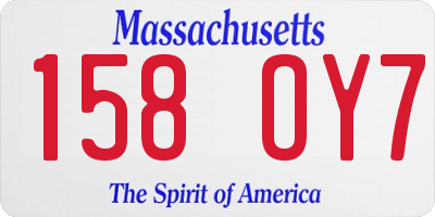 MA license plate 158OY7