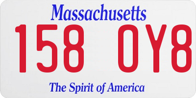 MA license plate 158OY8
