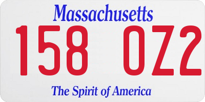 MA license plate 158OZ2