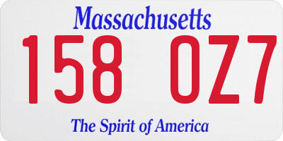 MA license plate 158OZ7