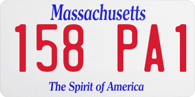 MA license plate 158PA1