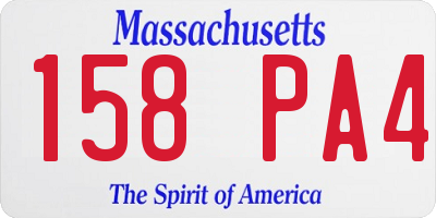 MA license plate 158PA4