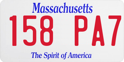 MA license plate 158PA7