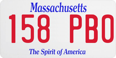 MA license plate 158PB0