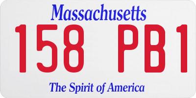 MA license plate 158PB1