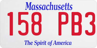 MA license plate 158PB3