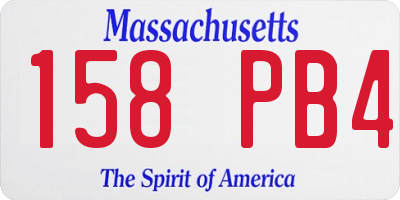 MA license plate 158PB4