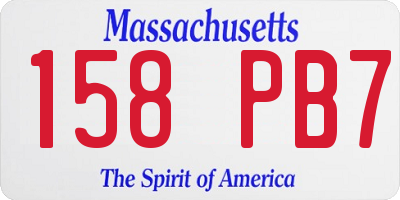 MA license plate 158PB7