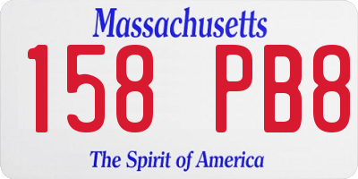 MA license plate 158PB8