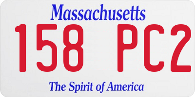 MA license plate 158PC2