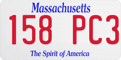 MA license plate 158PC3