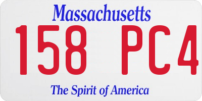 MA license plate 158PC4