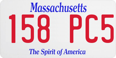 MA license plate 158PC5