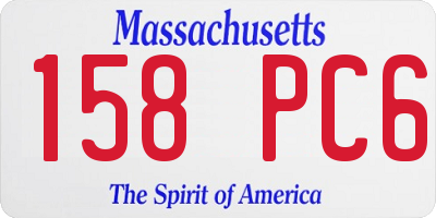 MA license plate 158PC6