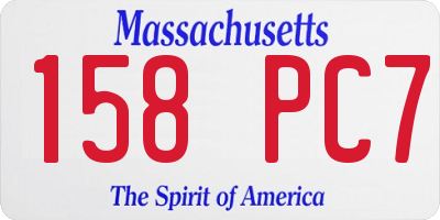 MA license plate 158PC7