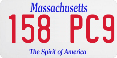 MA license plate 158PC9