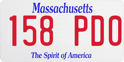 MA license plate 158PD0