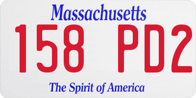 MA license plate 158PD2