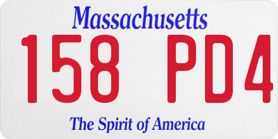 MA license plate 158PD4