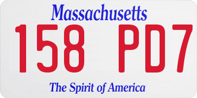MA license plate 158PD7