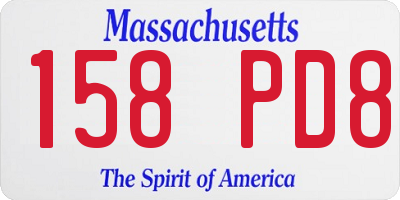 MA license plate 158PD8