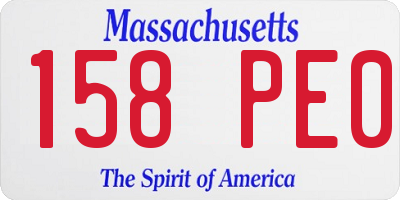 MA license plate 158PE0