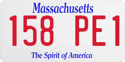 MA license plate 158PE1