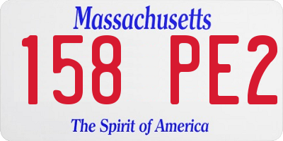 MA license plate 158PE2