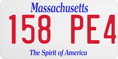 MA license plate 158PE4
