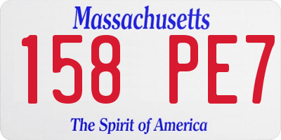 MA license plate 158PE7