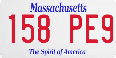MA license plate 158PE9