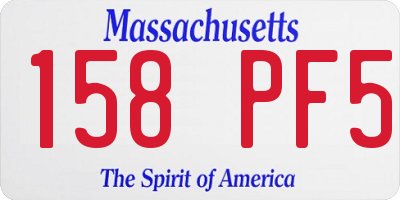 MA license plate 158PF5