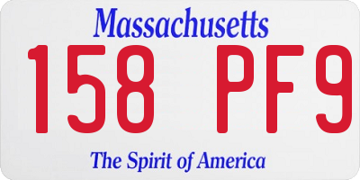 MA license plate 158PF9