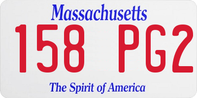 MA license plate 158PG2