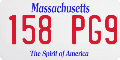 MA license plate 158PG9