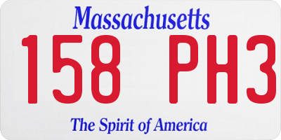 MA license plate 158PH3