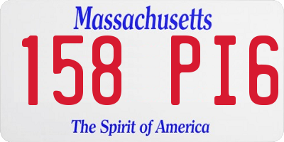 MA license plate 158PI6