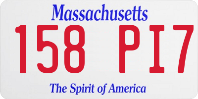 MA license plate 158PI7