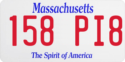 MA license plate 158PI8