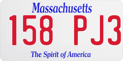 MA license plate 158PJ3