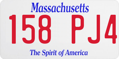 MA license plate 158PJ4