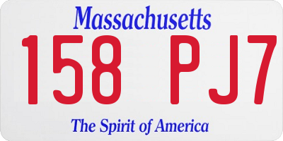 MA license plate 158PJ7