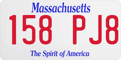 MA license plate 158PJ8