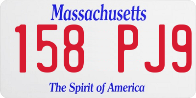 MA license plate 158PJ9