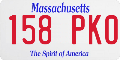 MA license plate 158PK0