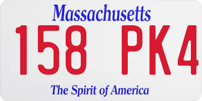 MA license plate 158PK4