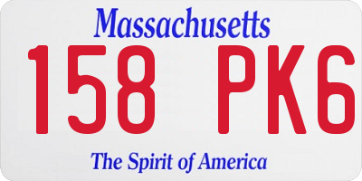 MA license plate 158PK6